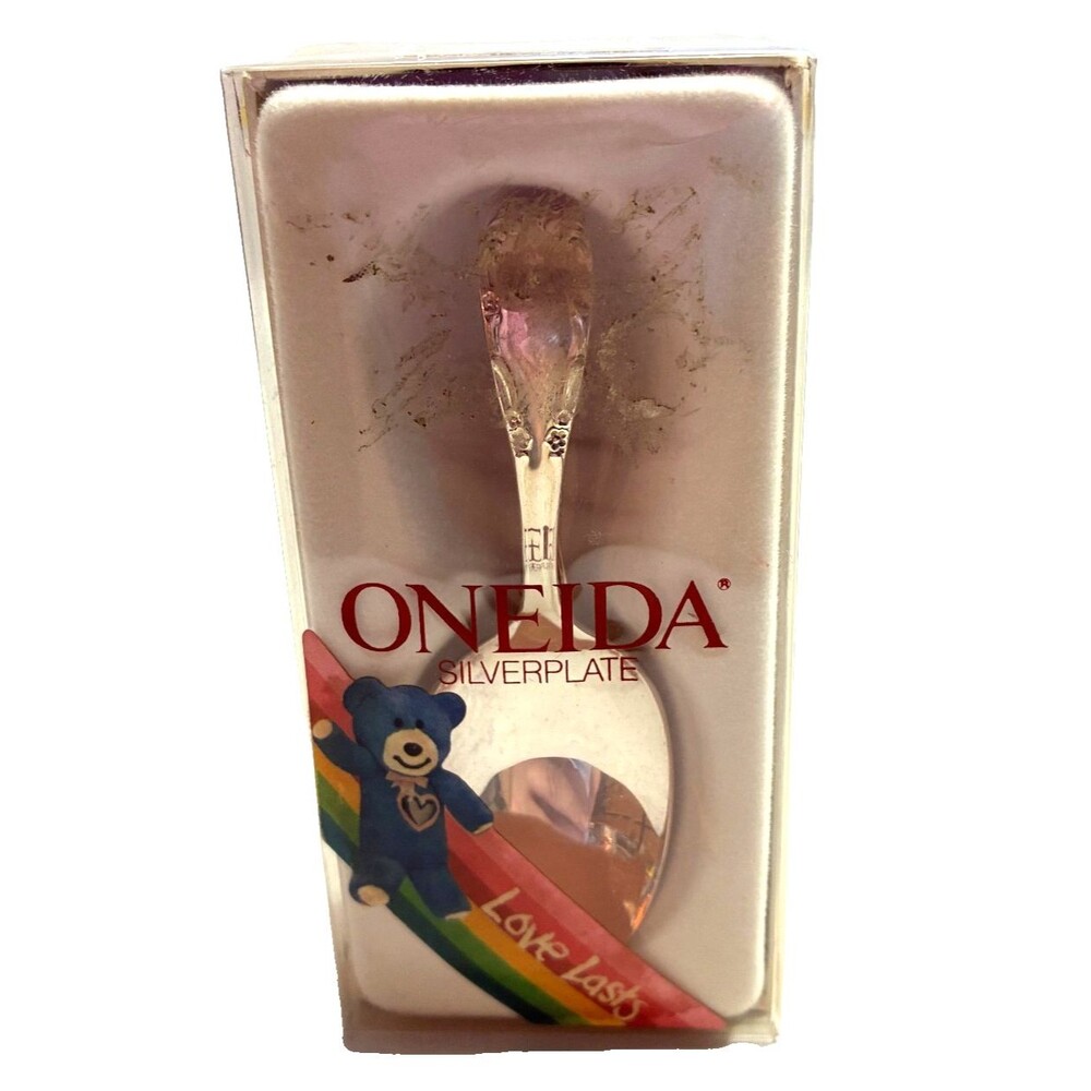 Vintage Oneida Affection Bent Baby Spoon Silverplate Curved Handle USA